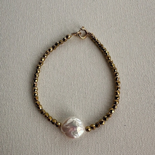 Pulseira | Hematita & Pérola