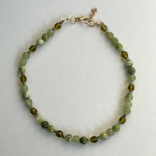 Colar| Contas de Pedra & Cristal Tcheco