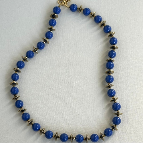 Colar | Contas Azul Klein & Hematitas