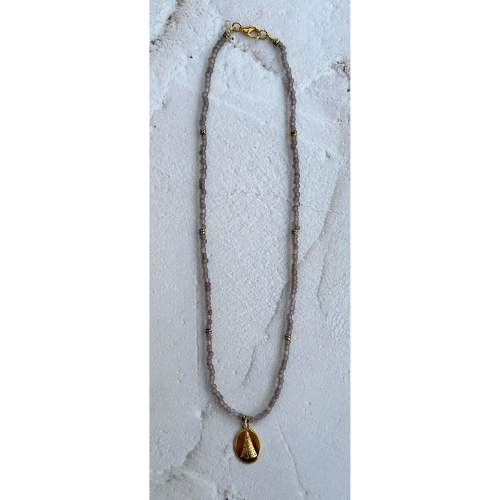 Colar | Miçanga Fosca & Pingente de Nossa Sra. Aparecida