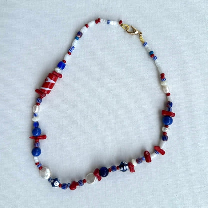 Colar | Miçanga Coral, Pérola, Murano & Contas de Porcelana