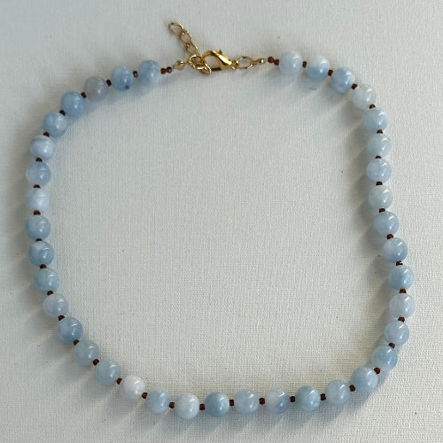 Colar | Contas de Vidro Azul & Cristais